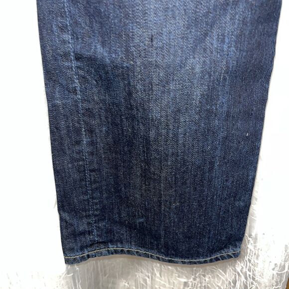7 for all Mankind Slimmy Men's Dark Wash Distressed Straight Jeans Size 36 NWT - Picture 5 of 10